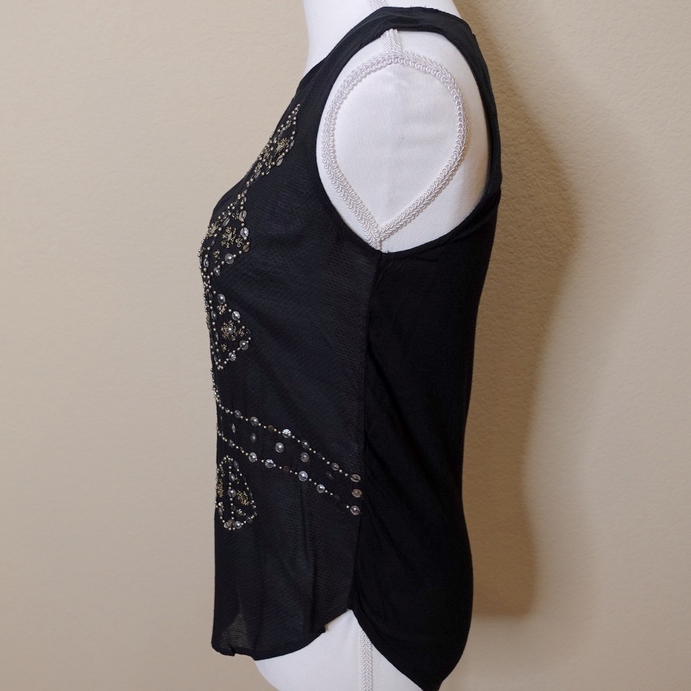 Lucky Brand Black Beaded Sleeveless Top - Picture 5 of 13